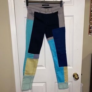 J Brand jeans, super skinny color block, size 27